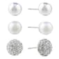 Gloria Vanderbilt Trio Set Pearl & Crystal Earrings - image 1