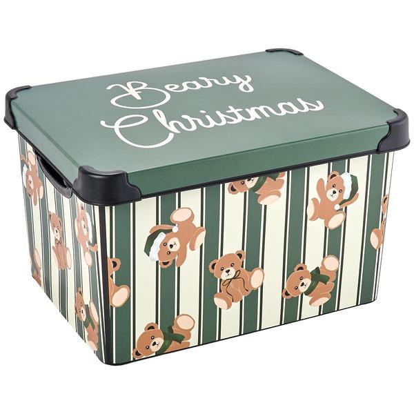 Beary Christmas Green Storage Tote - image 