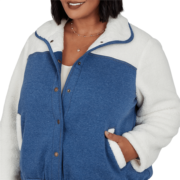 Plus Size Alfred Dunner Sunset Ridge Denim & Sherpa Bomber Jacket