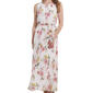 Womens Sandra Darren Sleeveless Floral Pleated Chiffon Maxi Dress - image 3