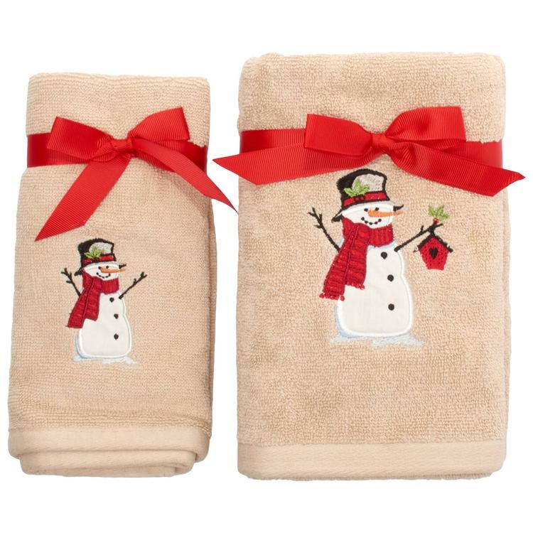 Avanti Snowman & Bird 2pk. Towel Collection