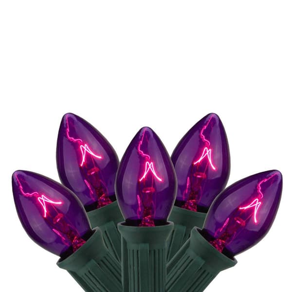 Northlight Seasonal 25 Transparent Purple C7 Christmas Lights - image 