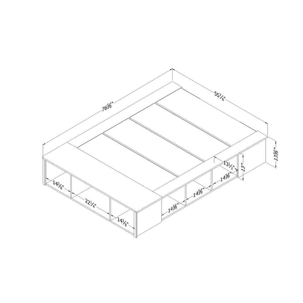 South Shore Prairie Full Storage Bed w/Baskets Gray Maple