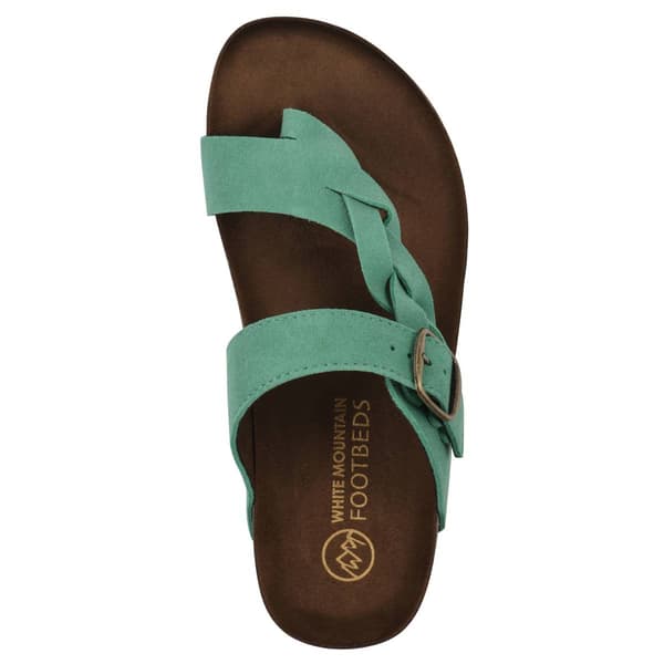 Womens White Mountain Crawford Suede Footbed Slide Wedge Sandals