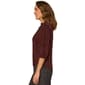 Womens Democracy 3/4 Blouson Sleeve Ruffle Neck Blouse - image 3