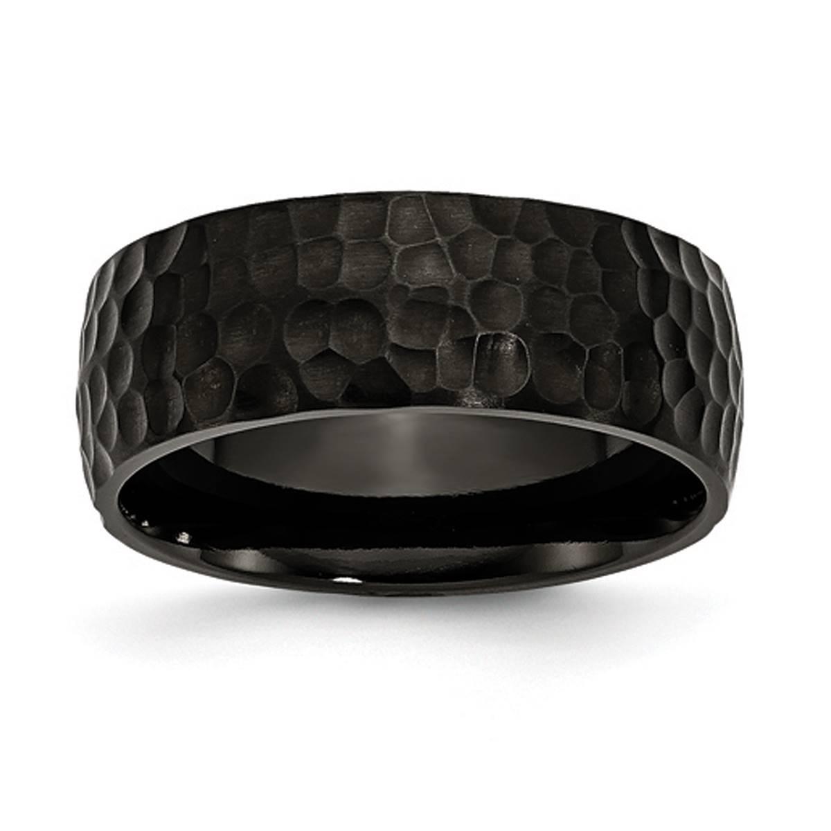 Mens Gentlemen’s Classics™ Black IP-Plated & Hammered...