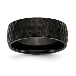 Mens Gentlemen's Classics(tm) Black IP-Plated &amp; Hammered Band