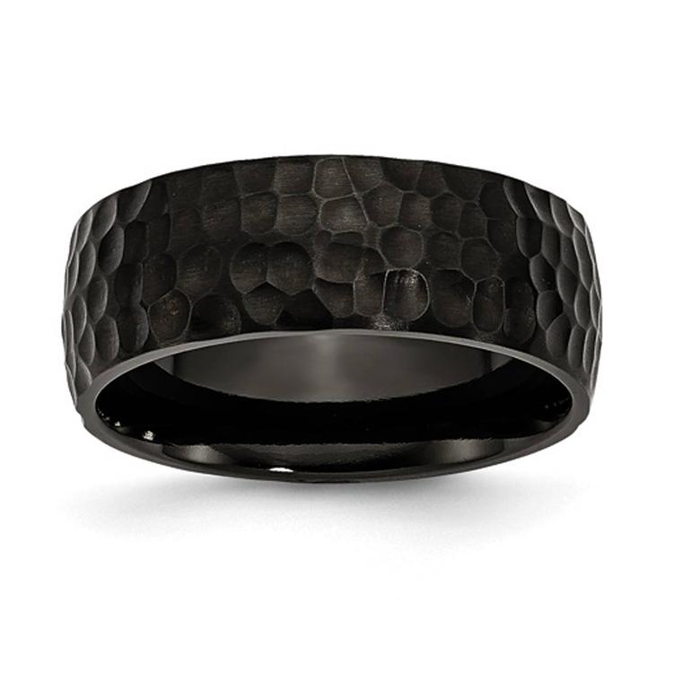 Mens Gentlemen's Classics(tm) Black IP-Plated &amp; Hammered Band