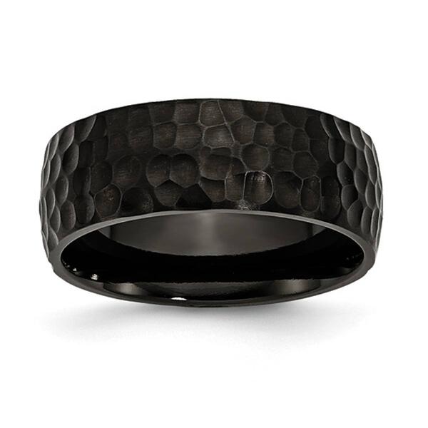 Mens Gentlemen&#39;s Classics(tm) Black IP-Plated &amp; Hammered Band - image 
