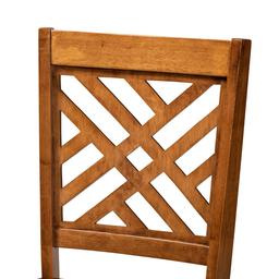 Baxton Studio Caron Walnut Brown Wood 2pc. Dining Chair Set