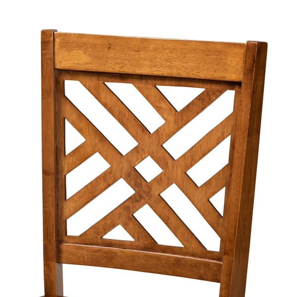 Baxton Studio Caron Walnut Brown Wood 2pc. Dining Chair Set