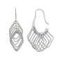 Fine Faux Rhodium Plated Gypsy Square Earrings - image 1