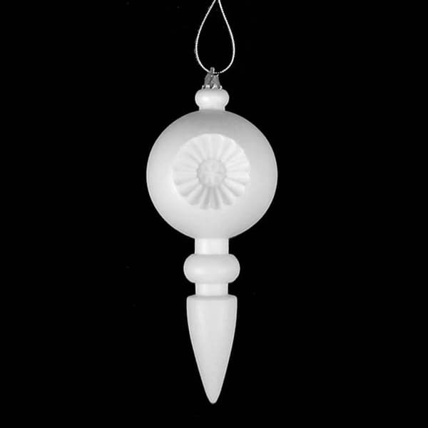 DAK 4ct. White Retro Reflect Matte Christmas Finial Ornaments - image 