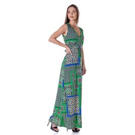 Womens 24/7 Comfort Apparel Geometric Empire Waist Maxi Dress