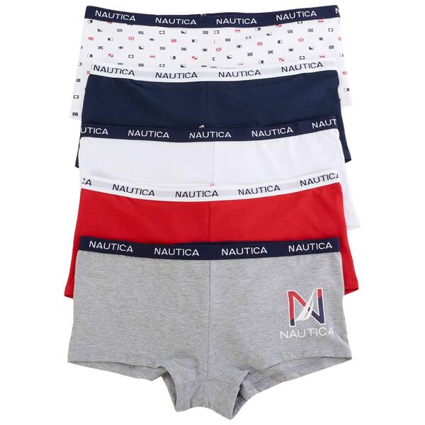 Womens Nautica 5pk. Boyshorts Waistband Panties NT4463-5PKAL - image 