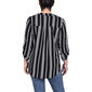 Womens NY Collection 3/4 Sleeve Pleated Front Blouse-Black/White - image 2