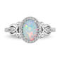 Enchanted by Disney 1/10ctw. Diamond/Opal Silver Cinderella Ring - image 1