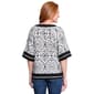 Womens Ali Miles Elbow Sleeve Split Neck Medallion Blouse - image 2