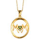 Lab Emerald with Lab White Sapphire Heart Mom Pendant - image 4