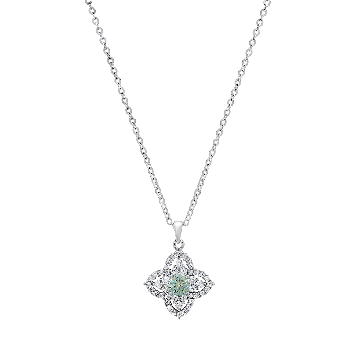 Saffron 0.5ctw. Turquoise Moissanite Diamond Pendant Necklace