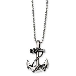 Mens Gentlemen's Classics(tm) Antiqued & Polished Anchor Necklace