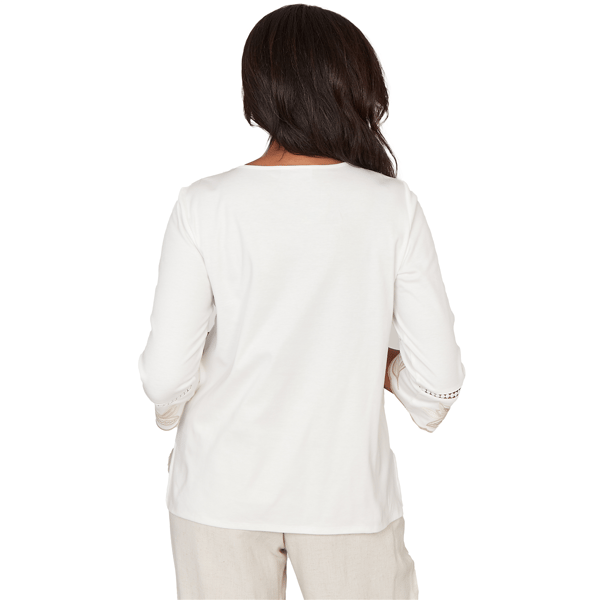Plus Size Alfred Dunner Natural Wonder Leaf Embroidery Blouse