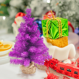 Northlight 18in. Purple Pine Christmas Tree in Natural Jute Base