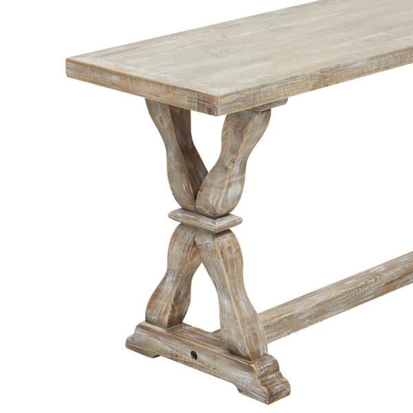 9th & Pike® Farmhouse Brown Wood Bench