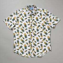 Young Mens VSTR Pineapple Stretch Button Down Shirt