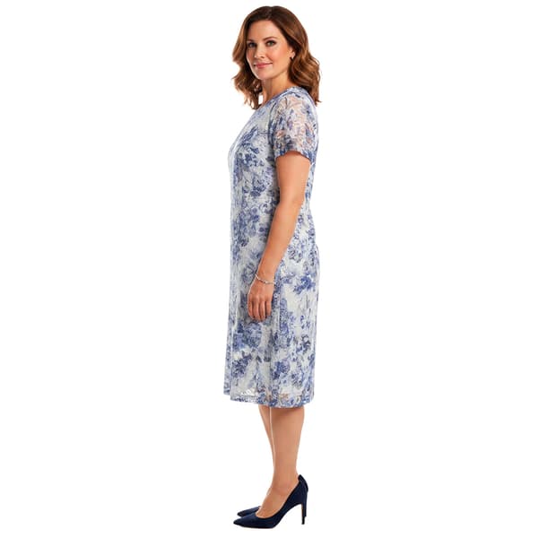 Plus Size Connected Apparel Short Sleeve Lace Pocket A-Line Dress