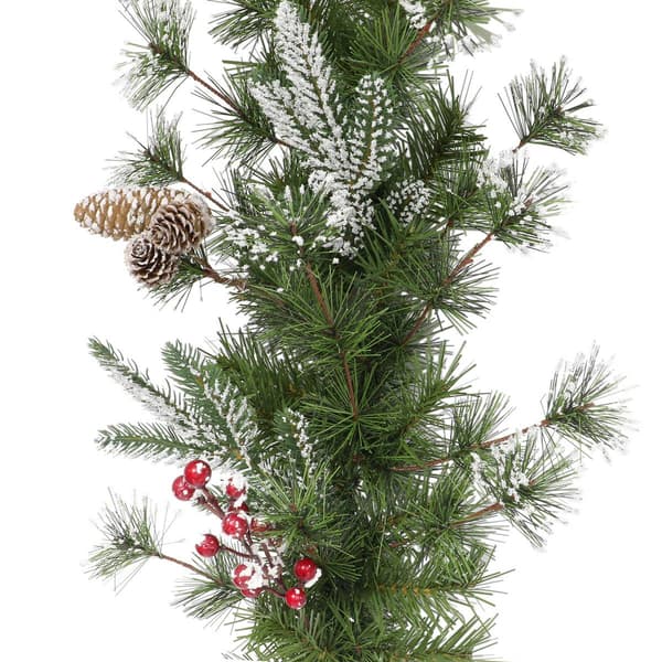 Puleo International 9ftx10in Life-Like 220 Tips Decorated Garland