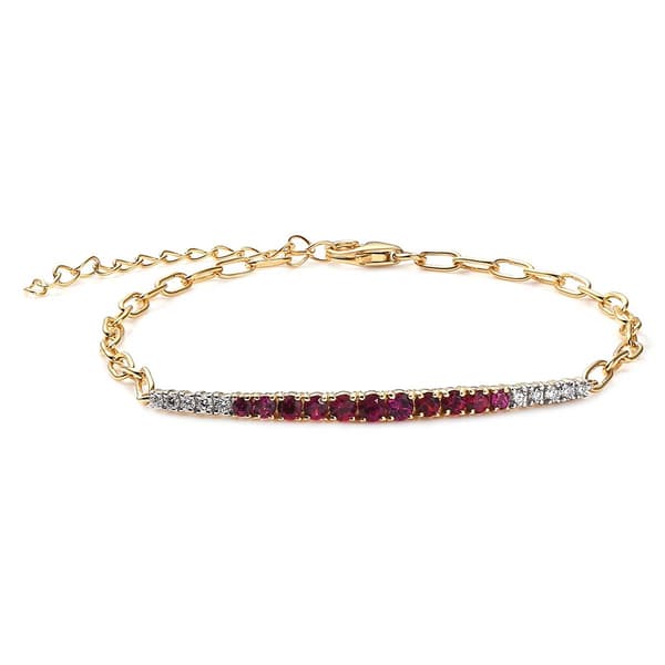 Gemstone Classics(tm) Created Ruby & Lab Grown Diamond Bracelet - image 