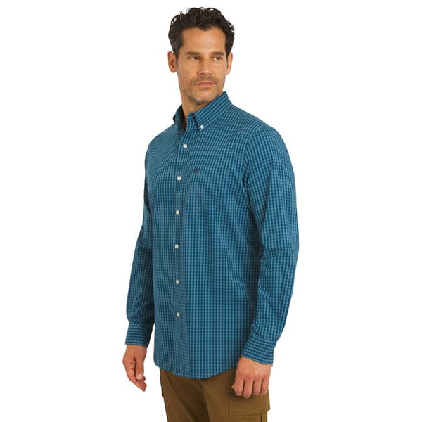 Mens Big & Tall Chaps Stretch Check Button Down Shirt - Deep Dive