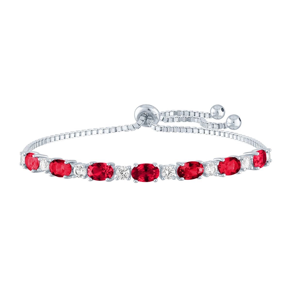 Gemstone Classics™ Created Ruby/Sapphire Sterling Silver Bracelet