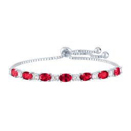 Gemstone Classics(tm) Created Ruby/Sapphire Sterling Silver Bracelet