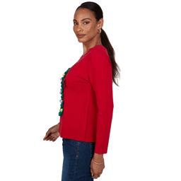 Petite Ruby Rd. Happy Holidays Textured Christmas Tree Sweater