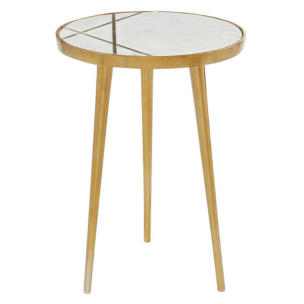9th & Pike&#40;R&#41; Round Light Marble End Table - image 