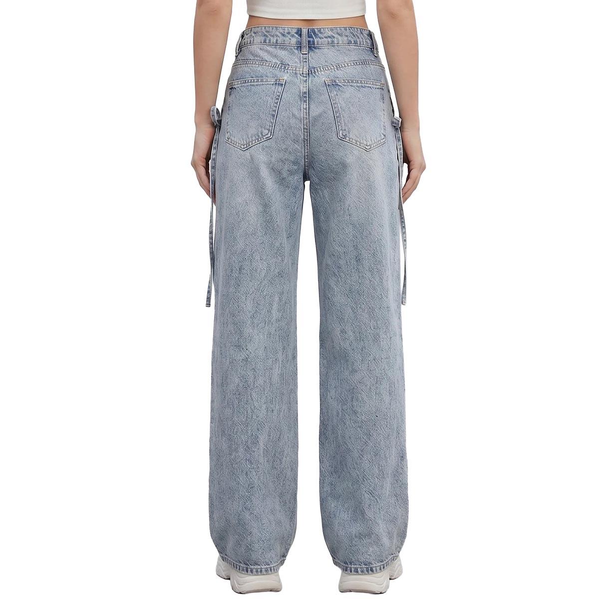 Juniors YMI® Mid Rise Cinch Bow Wide Leg Jeans