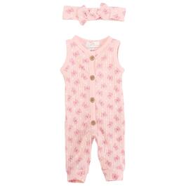 Baby Girl &#40;NB-9M&#41; Willow & Whimsy&#40;R&#41; Butterfly Coverall w/ Headband