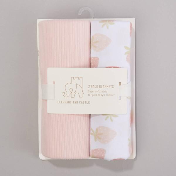 Elephant and Castle 2pk. Strawberry Blanket Set - image 