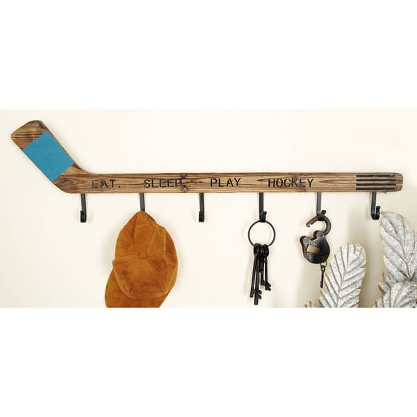 9th & Pike&#174; Wood Hockey Stick Wall Hook Rack