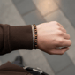 Mens Iron Saints Silver Layered Box Chain & Tiger Eye Bracelet - image 5