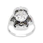 Marsala Silver Plated Marcasite & CZ Ring - image 1