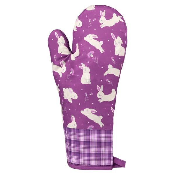 Northlight Seasonal Hopping Bunnies Plaid Easter Oven Mitts