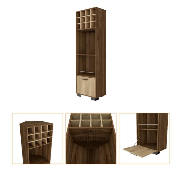 FM FURNITURE Aubree Mahagony Corner Bar Cabinet