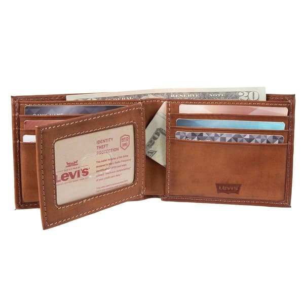 Mens Levi&#8217;s&#174; RFID Extra Capacity Tan Slimfold Wallet