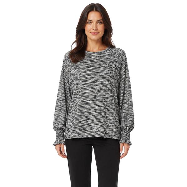 Plus Size Zac & Rachel Smocked Poet Sleeve Rib Knit Sweater - image 