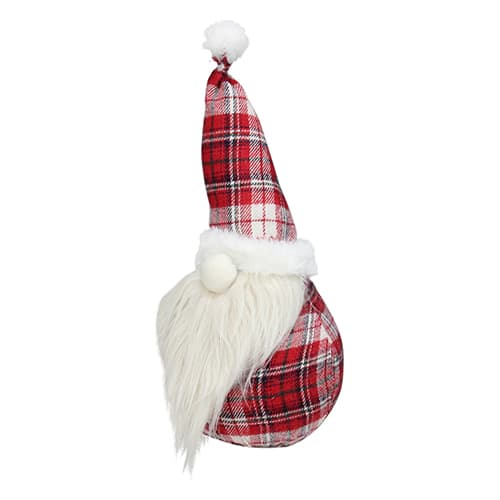 Northlight Seasonal White Plaid Sitting Santa Gnome Figure