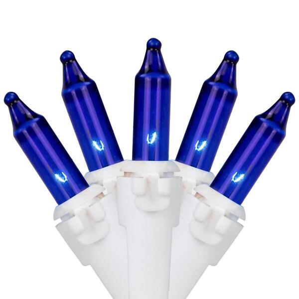 Northlight Seasonal 7ft. Blue Mini Christmas Lights - White Wire - image 