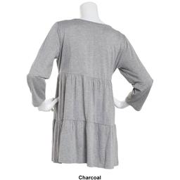Womens Times Two Bracelet Sleeve Solid Tiered Waist Maternity Top